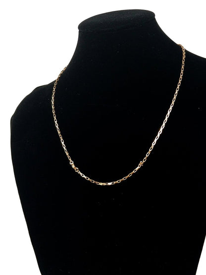 18K Gold Filled Necklace - Cable Necklace - Dainty Gold Cable Rolo Chain Layering Necklace 1mm 20 inch ready to wear chain w/ Lobster Clasp | CN-266