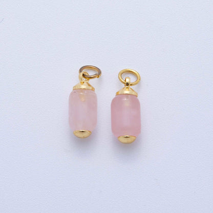 18K  Gold Filled Oblong Gemstone Mini Charm | AF394 - AF402