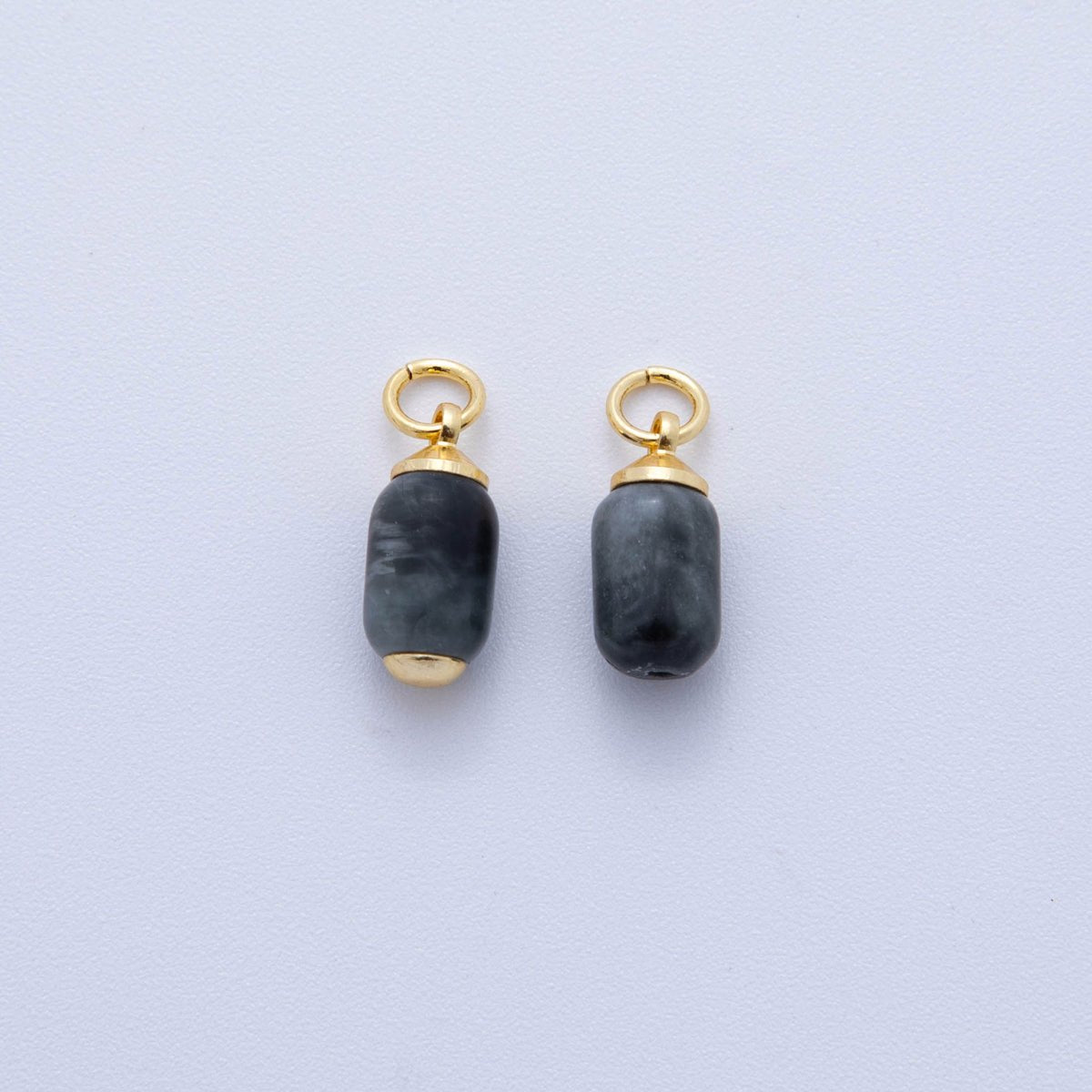 18K  Gold Filled Oblong Gemstone Mini Charm | AF394 - AF402