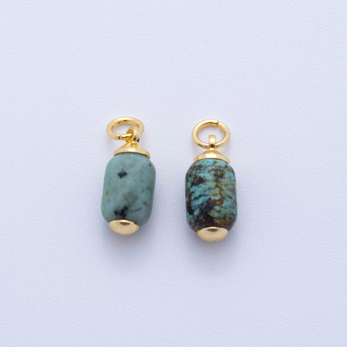 18K  Gold Filled Oblong Gemstone Mini Charm | AF394 - AF402