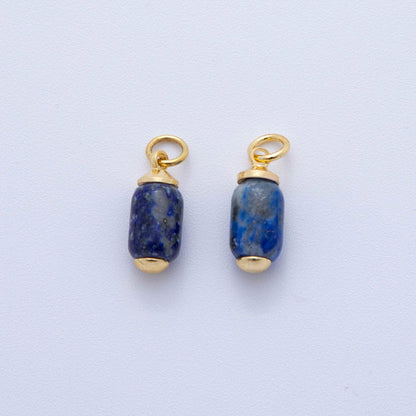 18K  Gold Filled Oblong Gemstone Mini Charm | AF394 - AF402