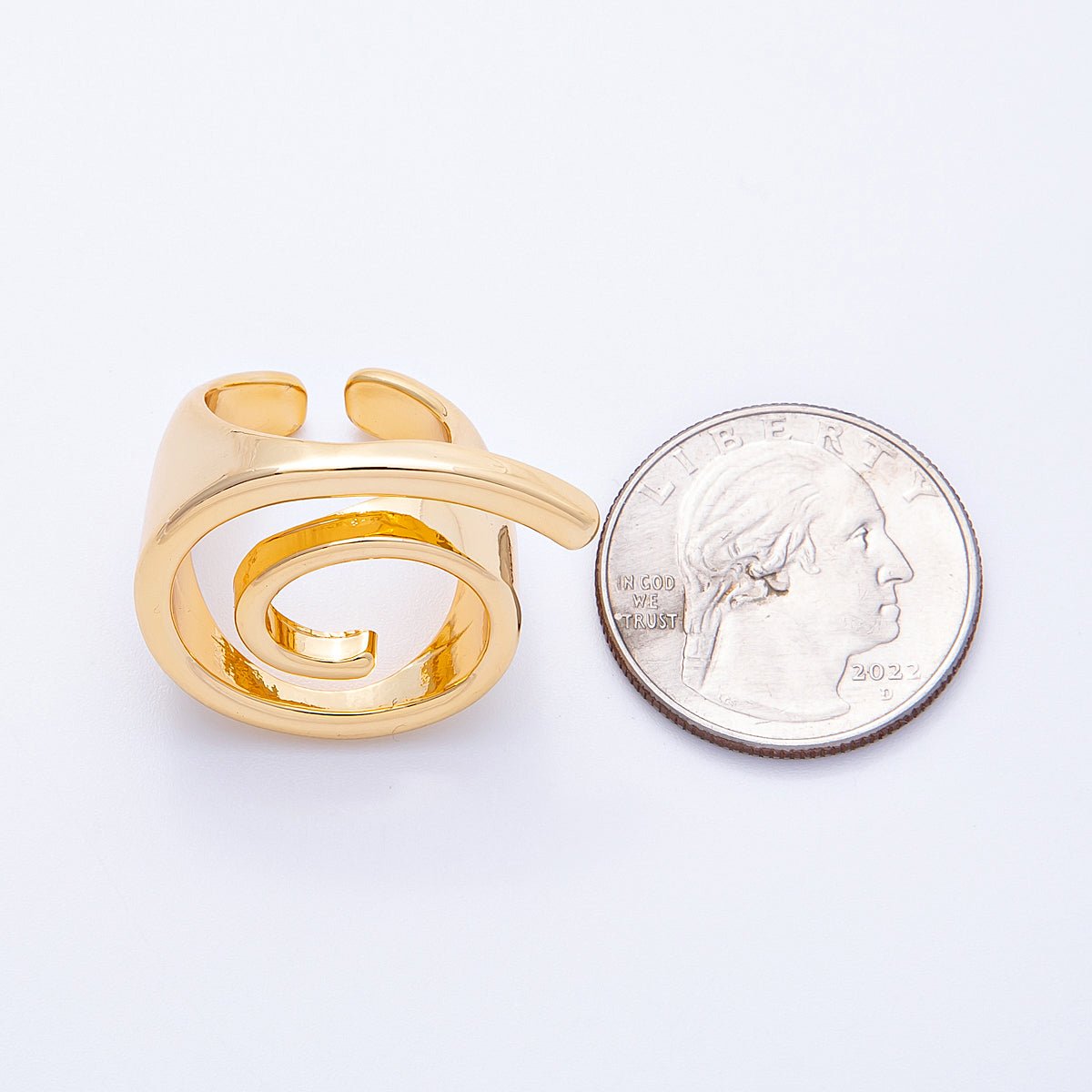 18K Gold Filled Open Circular Geometric Ring | Rings-00055