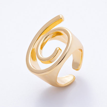 18K Gold Filled Open Circular Geometric Ring | Rings-00055