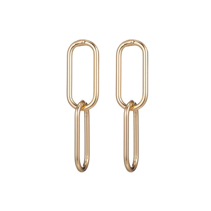 18k Gold Filled OR White Gold Linked Earrings, DIY Chained Earrings, Stud Earring Posts Earring Supplies Finding Jewelry Making Supply K-016
