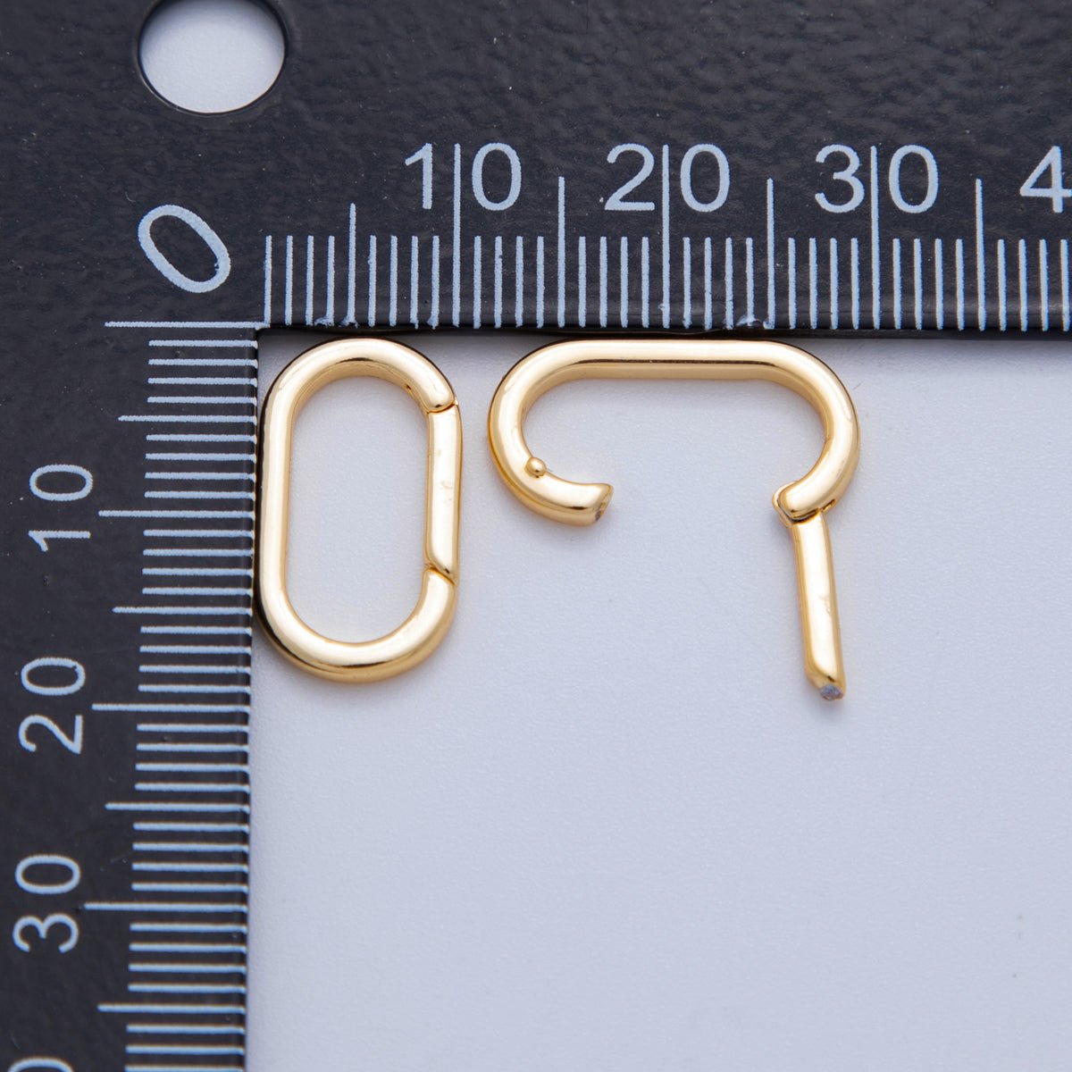 18K Gold Filled Oval Paperclip Oblong Shaped Snap Clasp Spring Gate Closure Findings | ZA1220