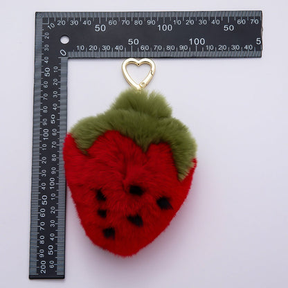 18K Gold Filled Pink, Red Sweet Strawberry Fruit Push Gate Keychain | WB-00328 WB-00329