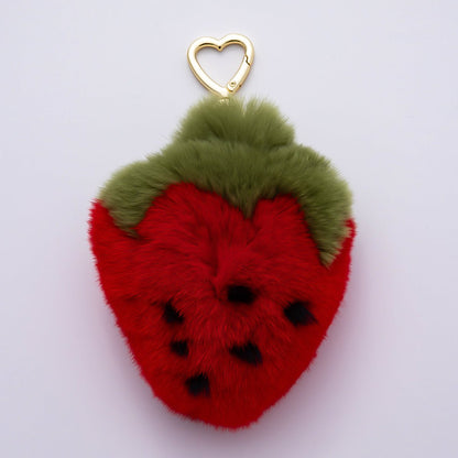 18K Gold Filled Pink, Red Sweet Strawberry Fruit Push Gate Keychain | WB-00328 WB-00329