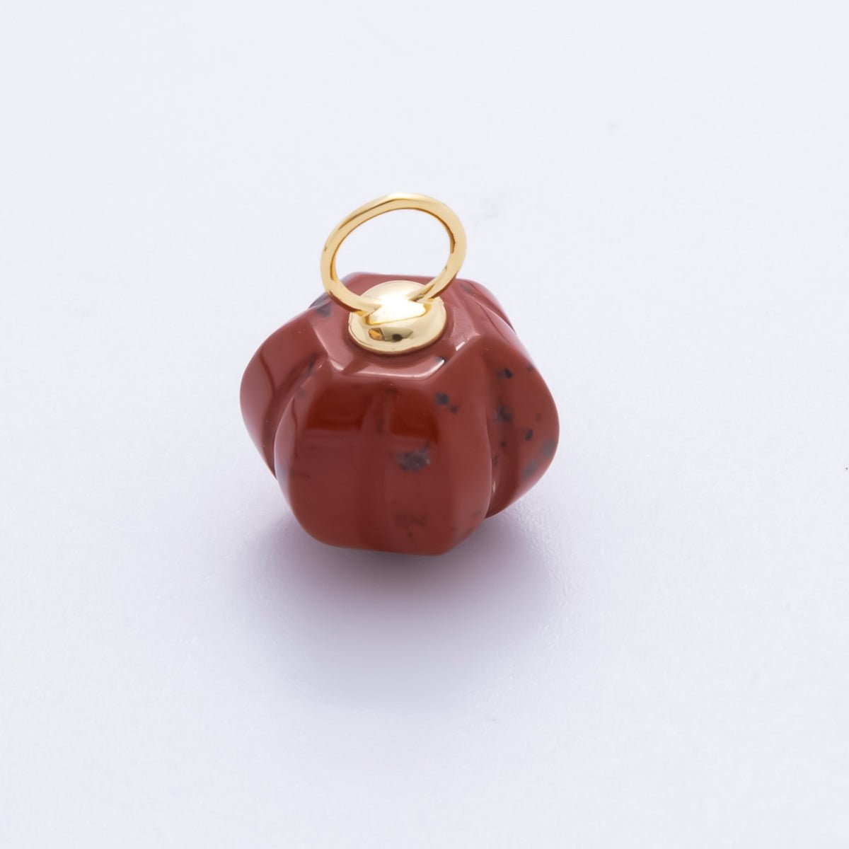 18K Gold Filled Pumpkin Quartz, Ruffle, Carnelian Gemstone Charm | AH-836 - AH-838