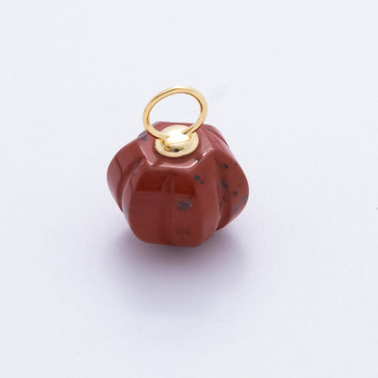 18K Gold Filled Pumpkin Quartz, Ruffle, Carnelian Gemstone Charm | AH-836 - AH-838