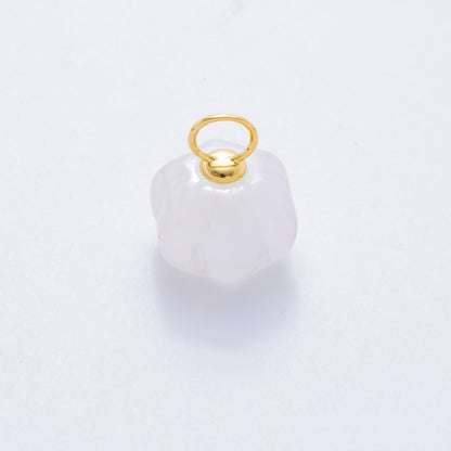 18K Gold Filled Pumpkin Quartz, Ruffle, Carnelian Gemstone Charm | AH-836 - AH-838