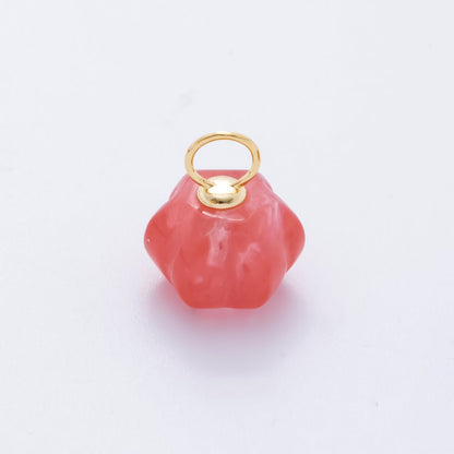 18K Gold Filled Pumpkin Quartz, Ruffle, Carnelian Gemstone Charm | AH-836 - AH-838