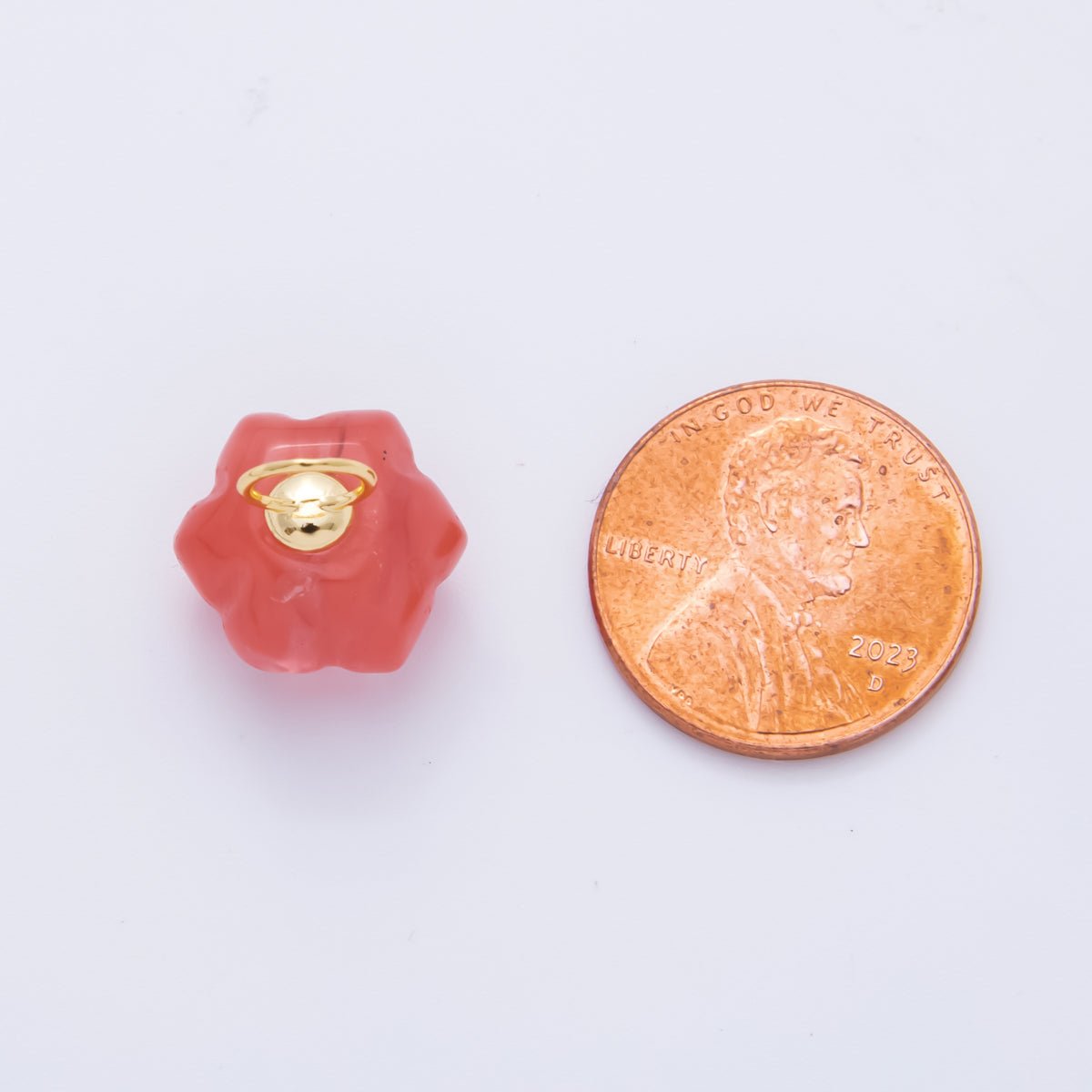 18K Gold Filled Pumpkin Quartz, Ruffle, Carnelian Gemstone Charm | AH-836 - AH-838