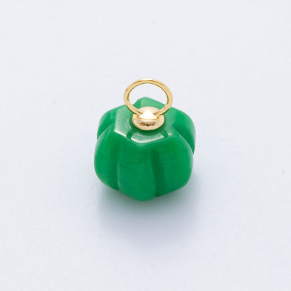 18K Gold Filled Pumpkin Quartz, Ruffle, Carnelian Gemstone Charm | AH-836 - AH-838