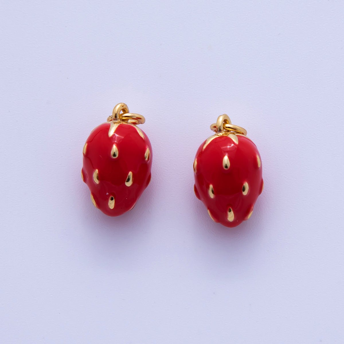 18K Gold Filled Red Strawberry Fruit Charm | AF311