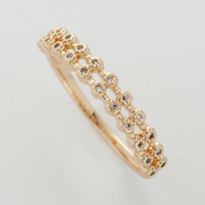 18k gold Filled Ring Micro Pave Cz Cubic Zirconia Gold Band Minimalist Jewelry Stackable U-010~U-013