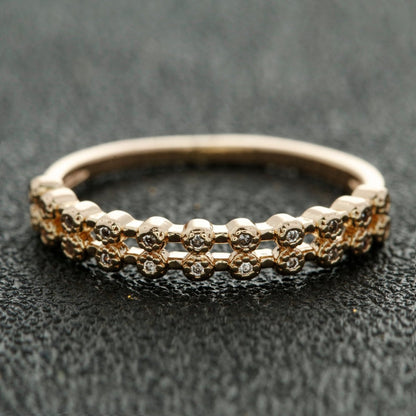 18k gold Filled Ring Micro Pave Cz Cubic Zirconia Gold Band Minimalist Jewelry Stackable U-010~U-013
