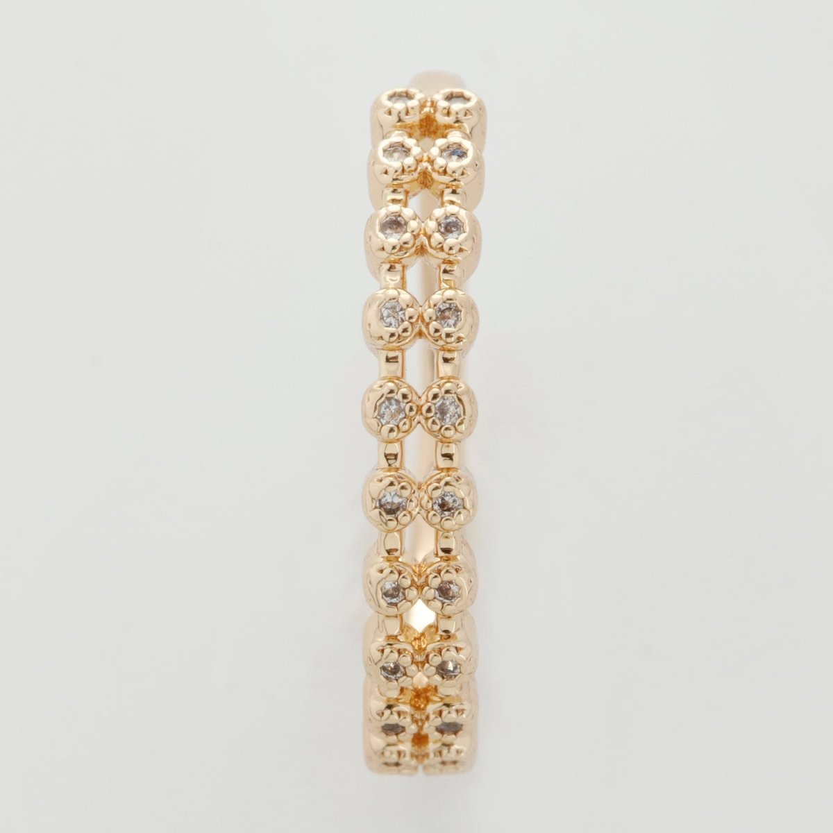 18k gold Filled Ring Micro Pave Cz Cubic Zirconia Gold Band Minimalist Jewelry Stackable U-010~U-013