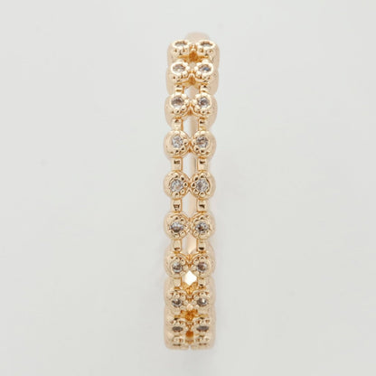18k gold Filled Ring Micro Pave Cz Cubic Zirconia Gold Band Minimalist Jewelry Stackable U-010~U-013