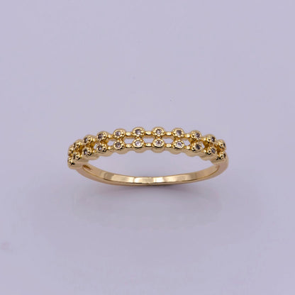 18k gold Filled Ring Micro Pave Cz Cubic Zirconia Gold Band Minimalist Jewelry Stackable U-010~U-013