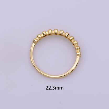 18k gold Filled Ring Micro Pave Cz Cubic Zirconia Gold Band Minimalist Jewelry Stackable U-010~U-013