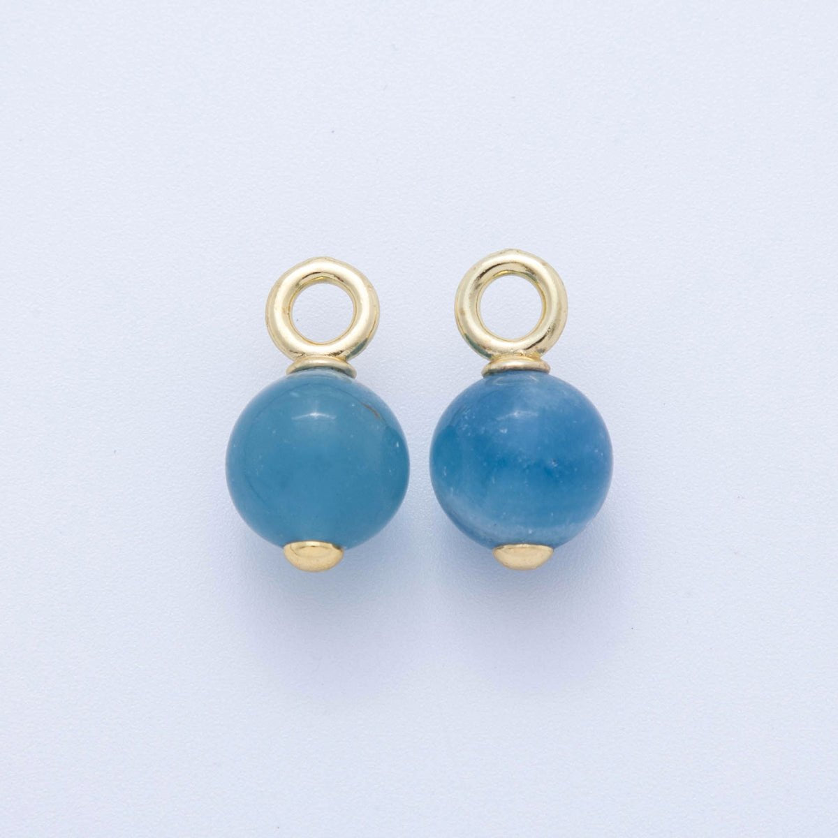 18K Gold Filled Round Gemstone Drop Pendant | AF376 - AF380