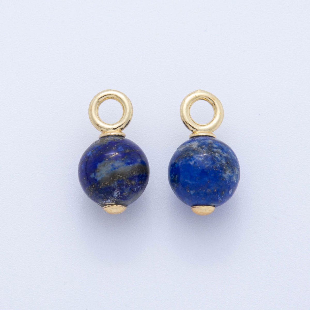 18K Gold Filled Round Gemstone Drop Pendant | AF376 - AF380