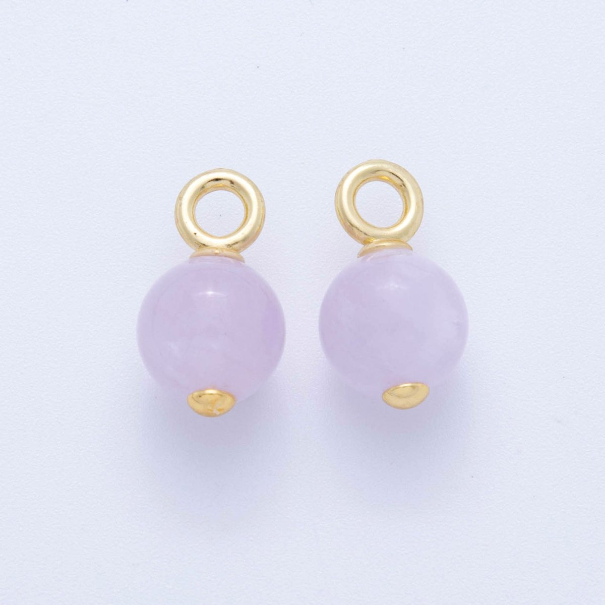 18K Gold Filled Round Gemstone Drop Pendant | AF376 - AF380