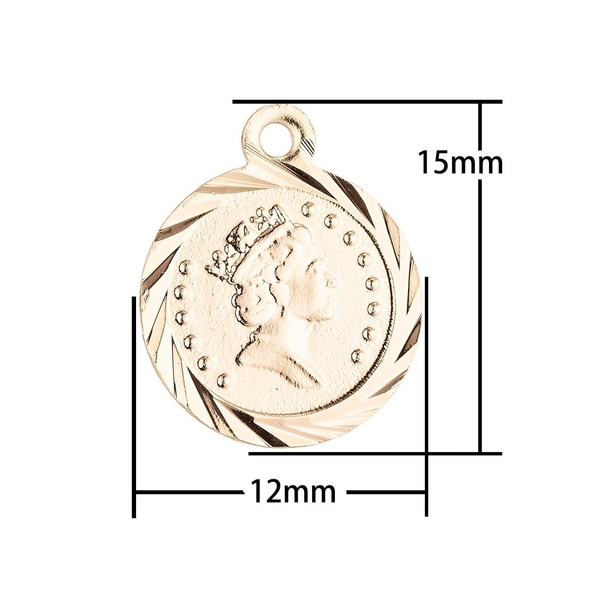 18K Gold Filled Royal Queen Elizabeth Charm Pendant C-022