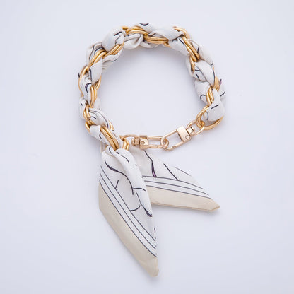 18K Gold Filled Silk Textile Knot Bag Charm Bracelet Keychain Accessories | WB-00156 - WB-00169