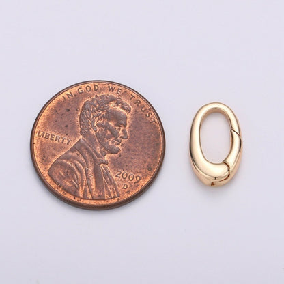 18k Gold Filled Small Push Gate Oval Clasp, Spring gate Clasp, 13x8mm WHOLESALE Supply L-007