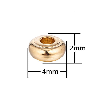 18K Gold Filled Tiny Small Donut Ring Shaped Spacer Bead Findings Connector | B-042