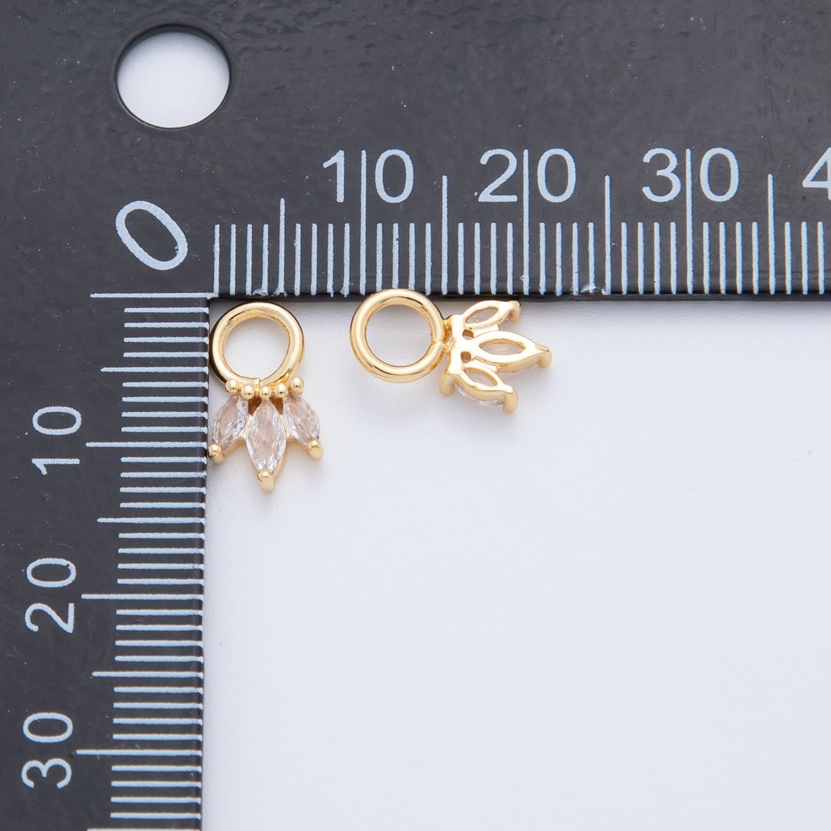 18K Gold Filled Triple Marquise CZ Add-On Drop Earring Charm | AF744
