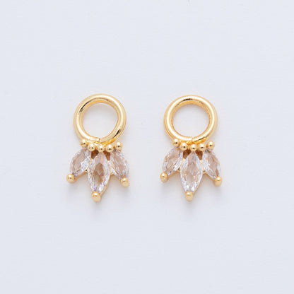 18K Gold Filled Triple Marquise CZ Add-On Drop Earring Charm | AF744