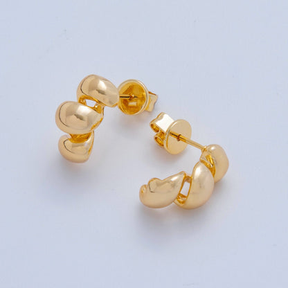 18K Gold Filled Twisted Croissant Stud Earrings | AI370