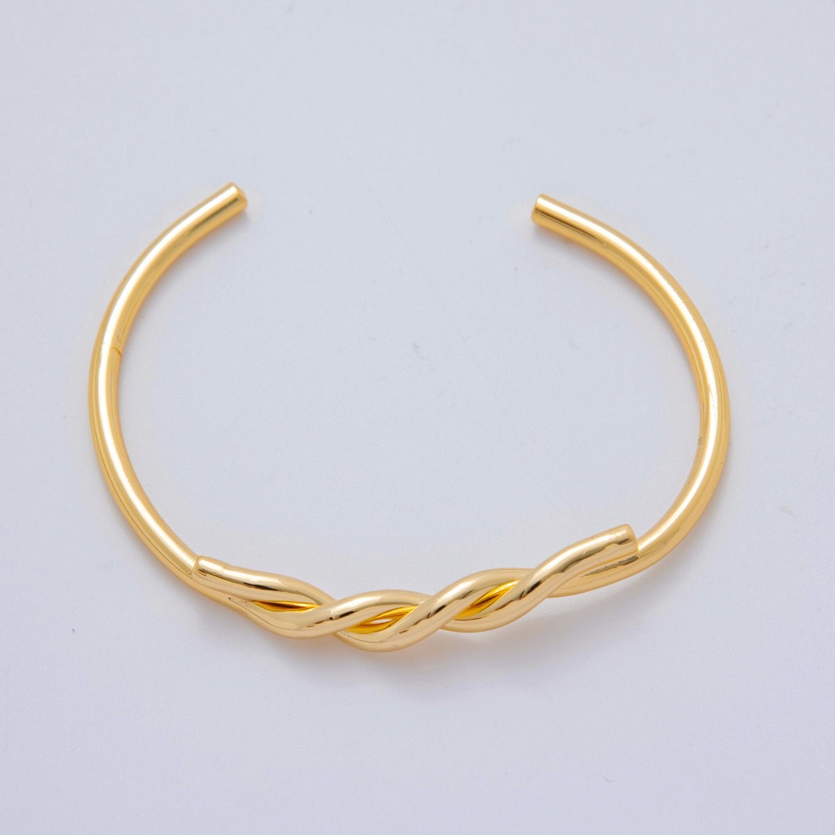 18K Gold Filled Twisted Knot Band Cuff Bracelet | WA-3291