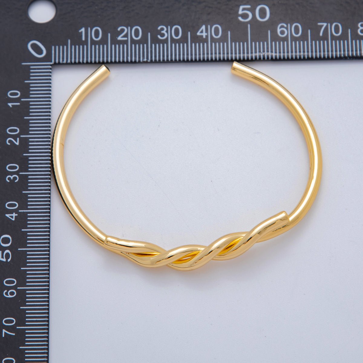 18K Gold Filled Twisted Knot Band Cuff Bracelet | WA-3291