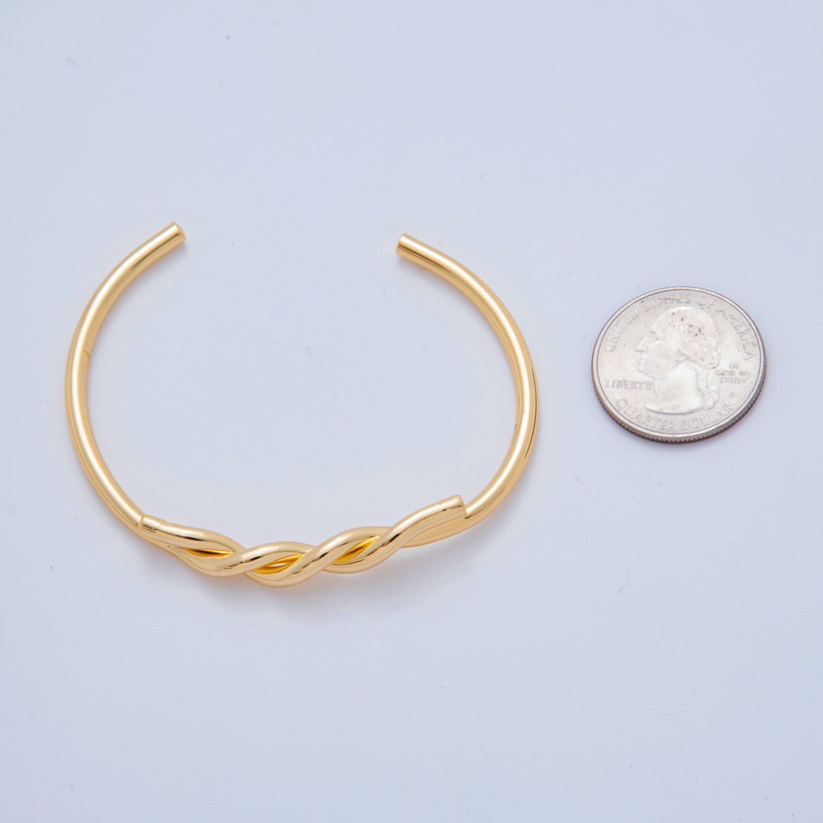 18K Gold Filled Twisted Knot Band Cuff Bracelet | WA-3291