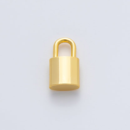 18K Gold Plated 11mm Minimalist Padlock Charm Link Finding in Gold &amp; Silver | Z1436