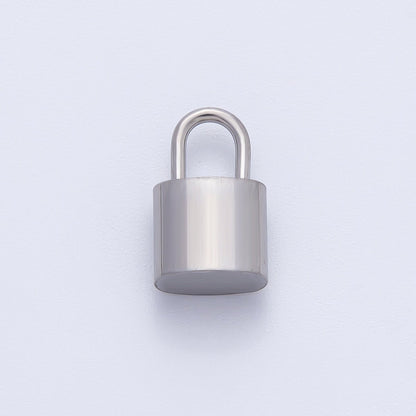 18K Gold Plated 13mm Minimalist Padlock Charm Link Finding in Gold &amp; Silver | Z1437