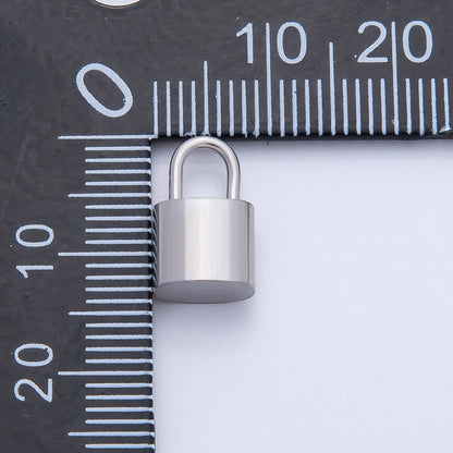 18K Gold Plated 13mm Minimalist Padlock Charm Link Finding in Gold &amp; Silver | Z1437