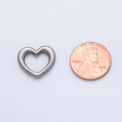 18K Gold Plated 16mm Minimalist Heart Charm Link Finding in Gold &amp; Silver | Z1432
