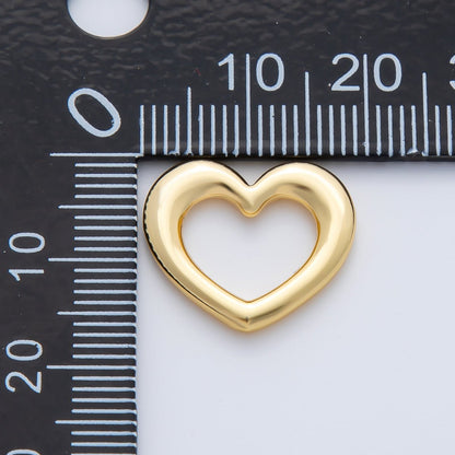18K Gold Plated 16mm Minimalist Heart Charm Link Finding in Gold &amp; Silver | Z1432