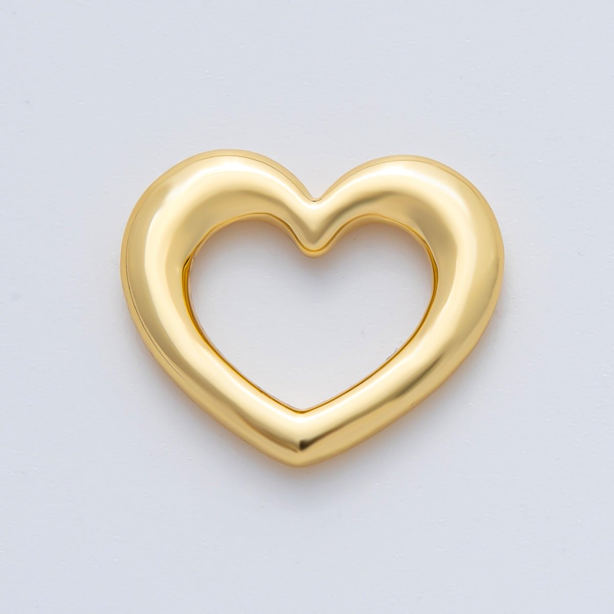 18K Gold Plated 16mm Minimalist Heart Charm Link Finding in Gold &amp; Silver | Z1432