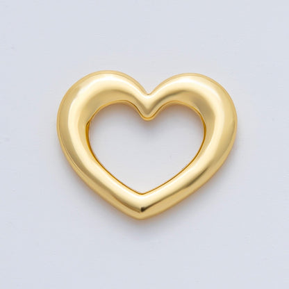 18K Gold Plated 16mm Minimalist Heart Charm Link Finding in Gold &amp; Silver | Z1432