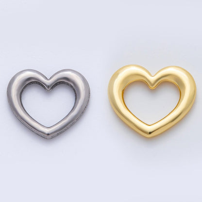 18K Gold Plated 16mm Minimalist Heart Charm Link Finding in Gold &amp; Silver | Z1432