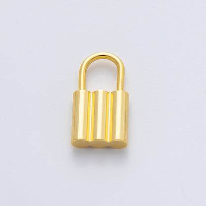 18K Gold Plated 17mm Triple Padlock Charm Link Finding in Gold &amp; Silver | Z1435