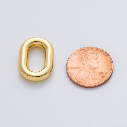 18K Gold Plated 20mm Minimalist Oval Oblong Charm Link Finding in Gold &amp; Silver | Z1430