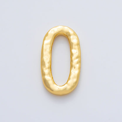 18K Gold Plated 26mm Hammered Oval Oblong Charm Link Finding in Gold &amp; Silver | Z1433