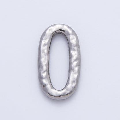 18K Gold Plated 26mm Hammered Oval Oblong Charm Link Finding in Gold &amp; Silver | Z1433