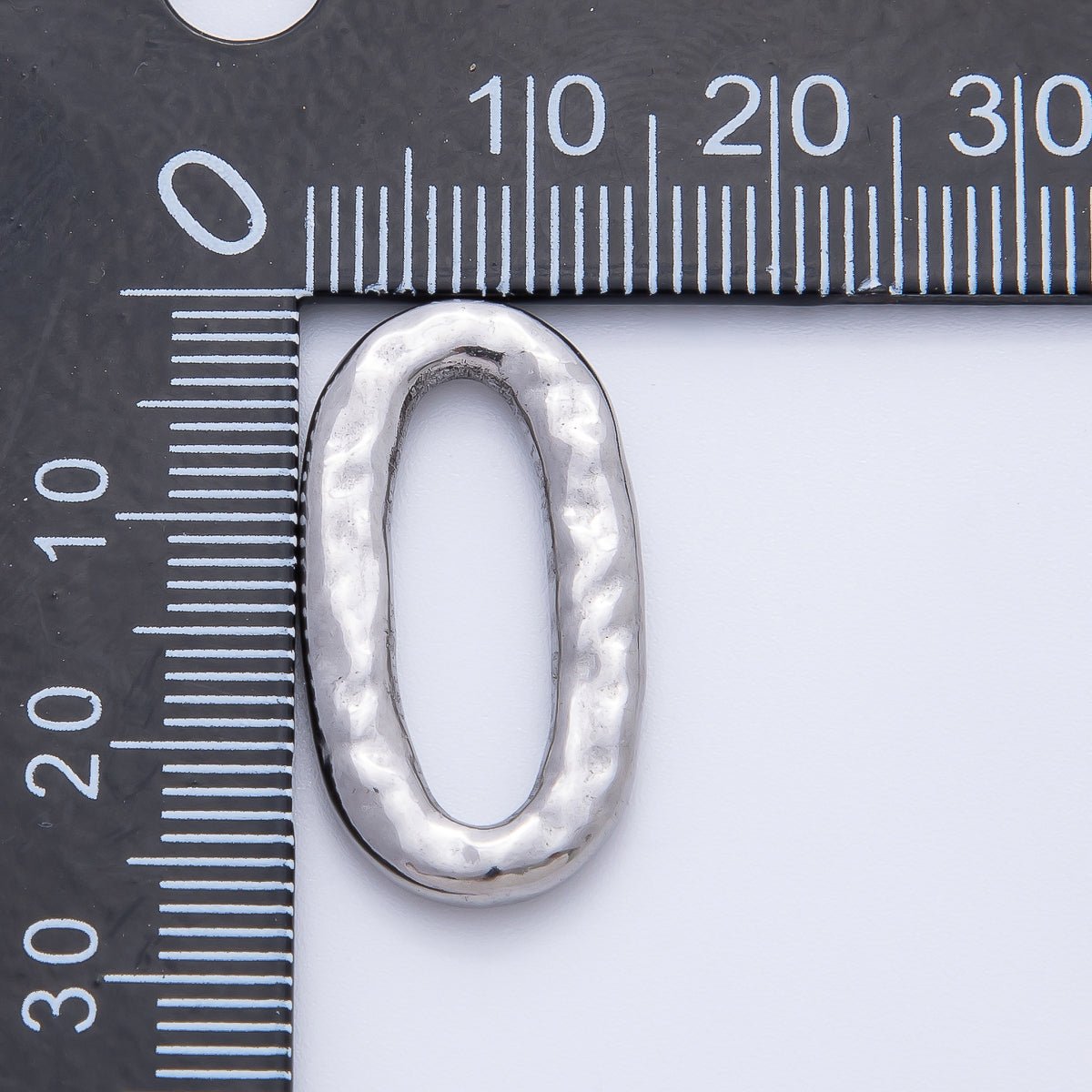 18K Gold Plated 26mm Hammered Oval Oblong Charm Link Finding in Gold &amp; Silver | Z1433